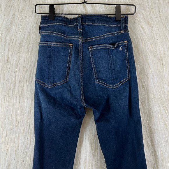 rag & bone Nina High Rise Ankle Skinny Jeans Dark Wash Blue Stretch Denim Sz 25 - Picture 6 of 11